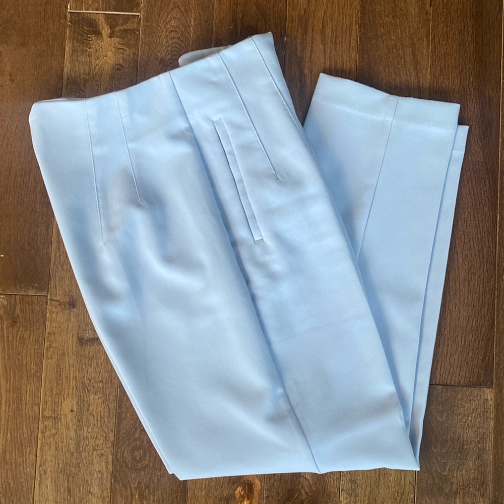 ZARA HIGH WAISTED PANT LIGHT BLUE MEDIUM